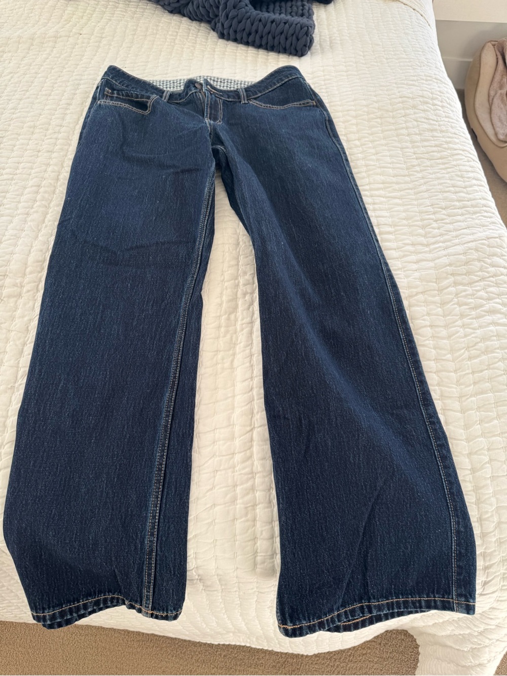 Hollister Dark Indigo Flared Wide Leg Jeans